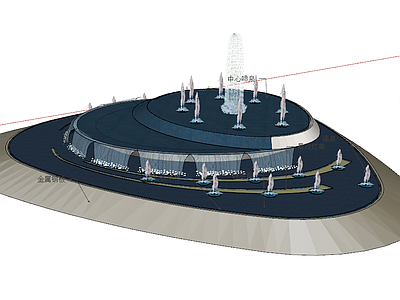 现代喷泉 水景