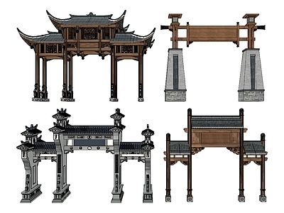 中式牌坊牌楼 古建门楼