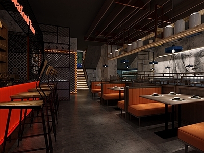 工业风烧烤店