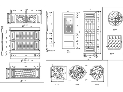 新中式别墅门窗 平面图