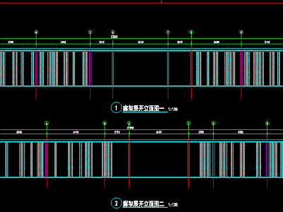 设计 新中式风格廊架 连廊 施工图