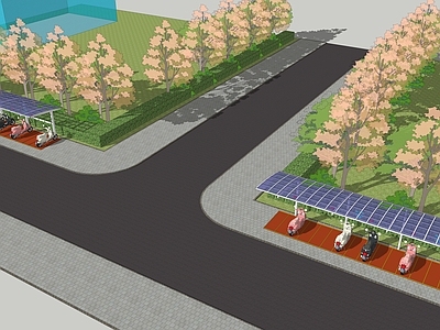 现代道路 车棚