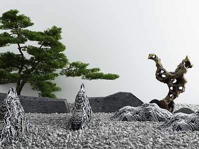 新中式假山山水