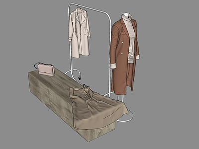 现代衣服展架