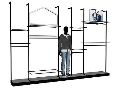 现代服装展示架