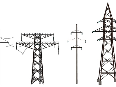 现代高压电塔 电线杆