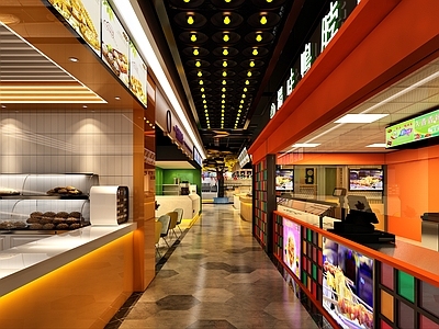 现代商场美食过道 商场过道