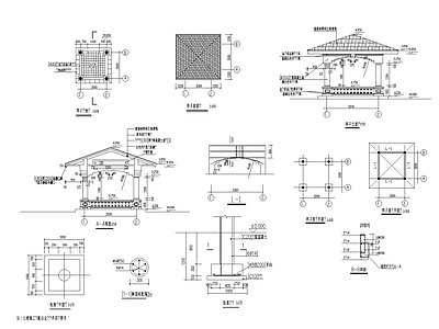 凉亭 大样 详图 施工图
