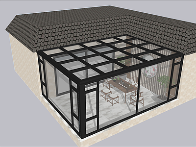 现代玻璃阳光房
