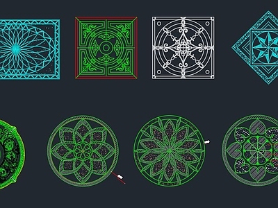 欧式石材地面拼花 施工图
