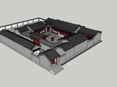 中式四合院 北京四合院 中式建筑