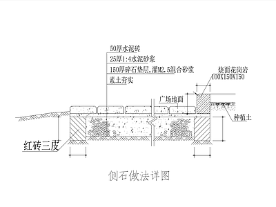 园路路牙石 侧石做法图