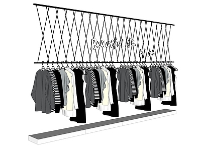 现代服装展架 铁艺服装吊架 服装