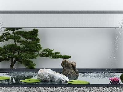 新中式假山山水 小品