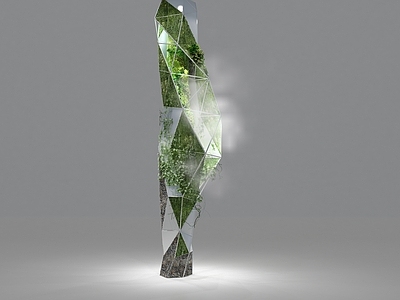 现代绿植奇幻柱体
