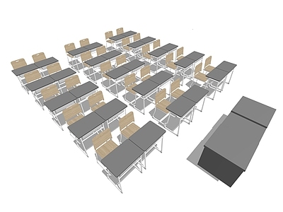 现代教室桌椅 培训室桌椅 书桌椅组合