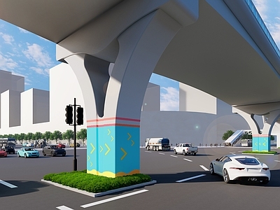 现代地铁立柱 地铁道路