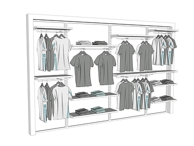 现代服装展架 服装店铺 衣服裤子货架 展示柜