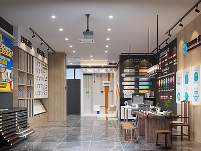 现代装饰公司 建材展厅 水电工艺