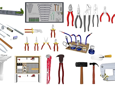 现代工具 钳子 锤子工具箱 扳手