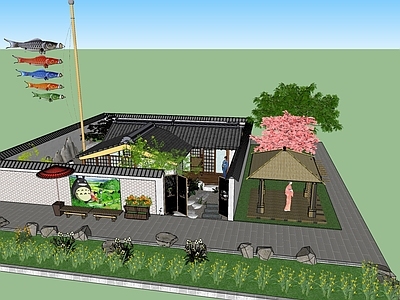 日式四合院 园林 民房 庭院 建筑