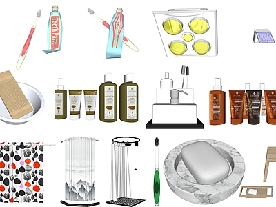 现代洗浴用品 洗护用品 洗衣工具 洗浴用品 牙刷 浴霸 浴帘