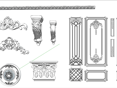 欧式雕花 柱头雕塑