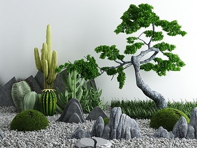 新中式假山山水
