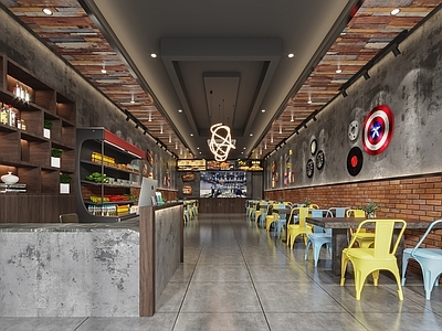 工业风烧烤店