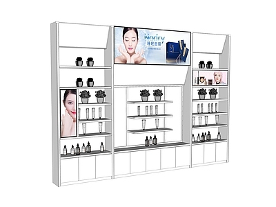 现代化妆品货架 彩妆柜 展示架 铁木 香水柜