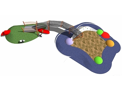 现代儿童游乐设施 爬藤网 沙坑