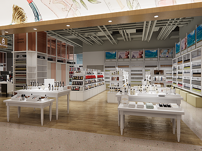 现代超市 精品超市 超市货架 商品 美妆店 文体玩具 母婴店