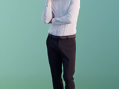 美式打电话的商务男人