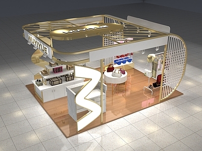 现代商场服装店 商场过道