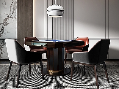 新中式棋牌室 麻将桌
