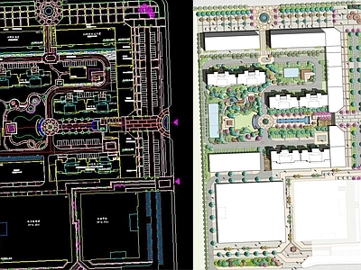 欧式居住区景观 平面图 施工图 居住区景观