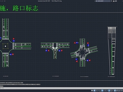 交通设施 路标模块 施工图