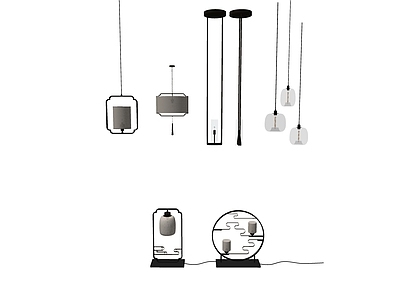 新中式灯具组合