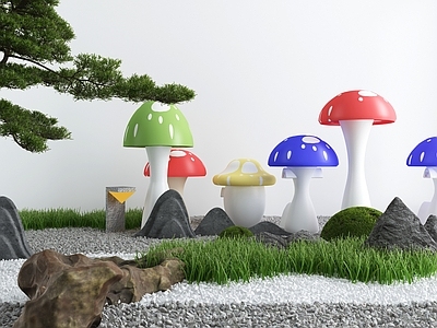 新中式假山山水