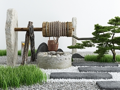 新中式假山山水