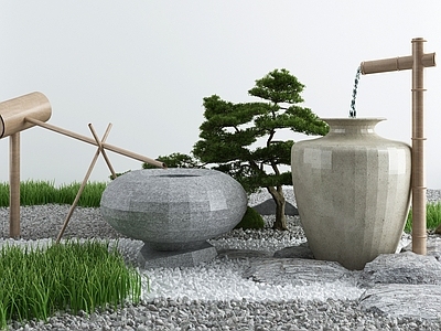 新中式假山山水