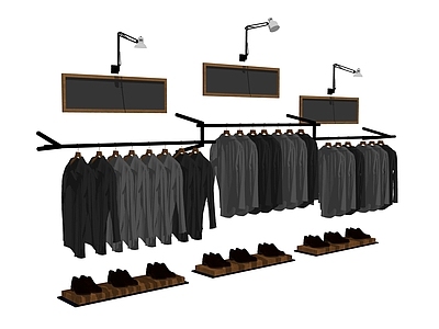 现代服装展架 服装店铺 衣柜铁木 展架货架 服装架货架