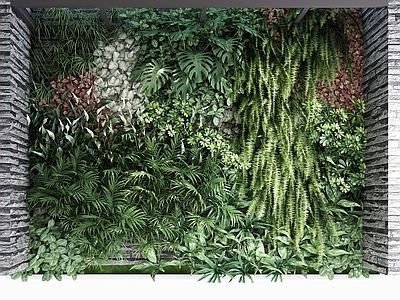 现代绿植墙 植物墙 园艺小品 园林小品 景观墙