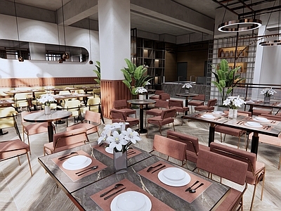 现代西餐厅 餐桌椅