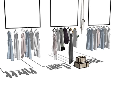 现代服装展示架 服装店铺 铁木