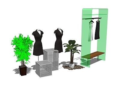 现代服装展示架 服装店铺 铁木
