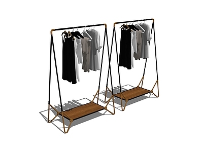 现代服装展示架 服装店铺 衣柜铁木 展架货架