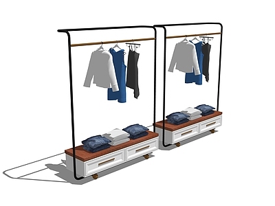 现代服装展示架 服装店铺 衣柜铁木 展架货架