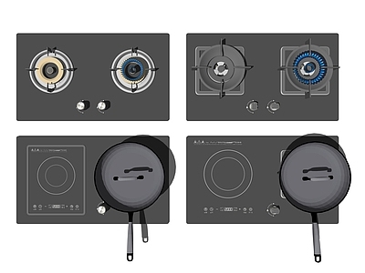 现代燃气灶台 电磁炉