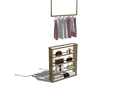 现代服装展示架 服装店铺 衣柜铁木  货架